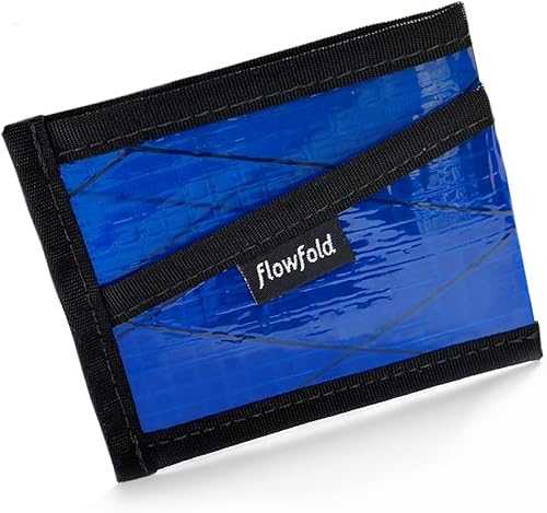Miniatura 6 de Flowfold Billeteras de tela de vela reciclada, cartera con 3 bolsillos para tarjetas, billetera con bolsillo frontal, cartera delgada para tarjetas,