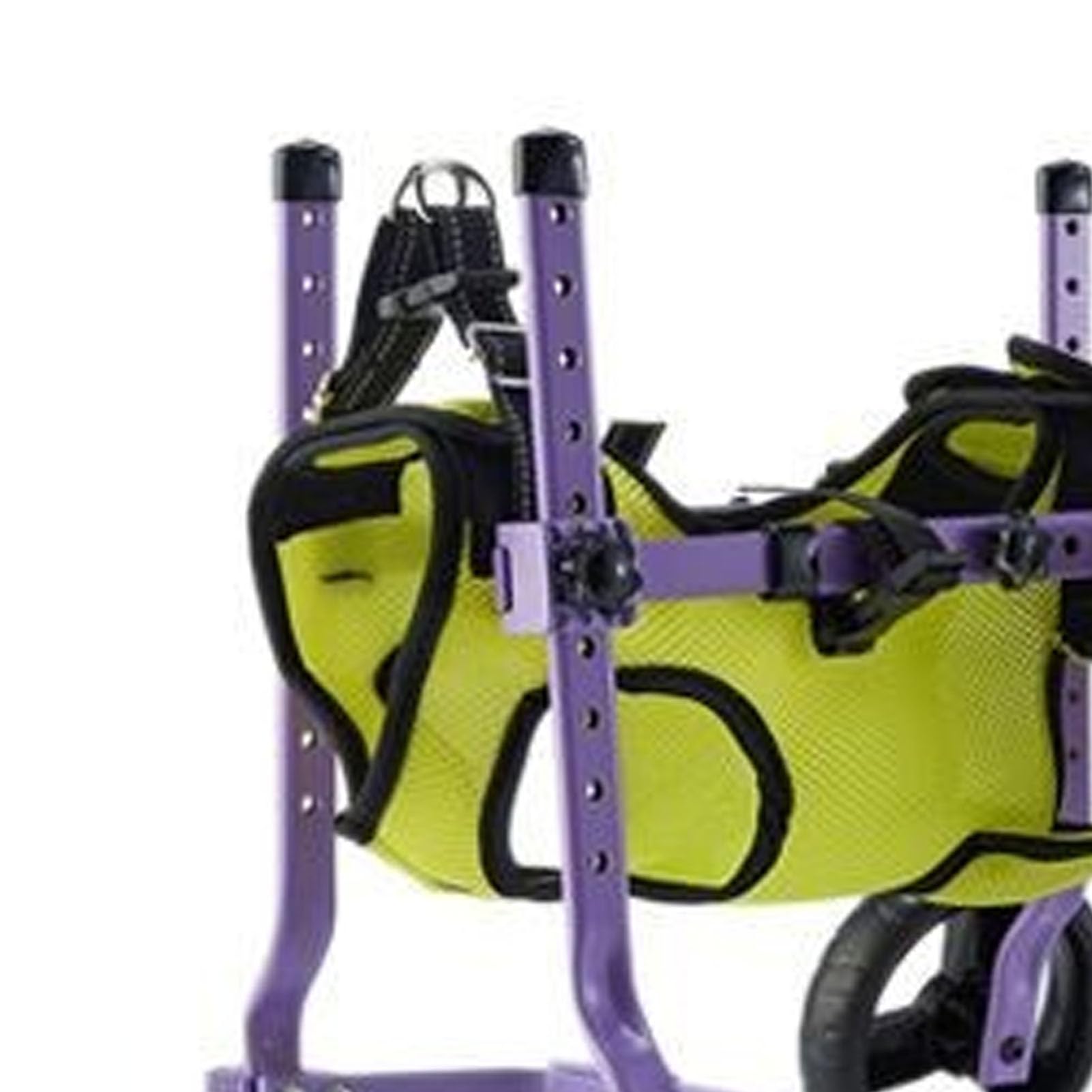 Denash Carrello di Supporto per la Gamba Posteriore del Cane, Telaio Regolabile a 4 Ruote con Imbracatura in Rete Traspirante per Ausili Alla mobilità di Animali Domestici Disabili,