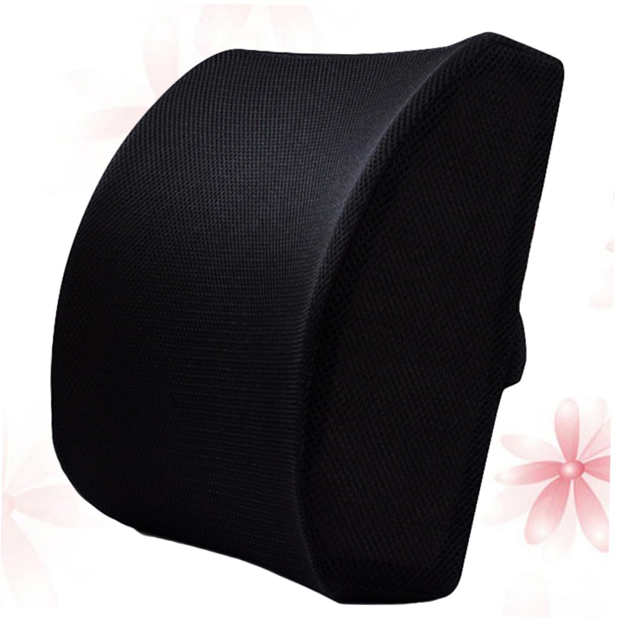 Coussin Lombaire Mémoire Coton Noir pour Voiture et Bureau