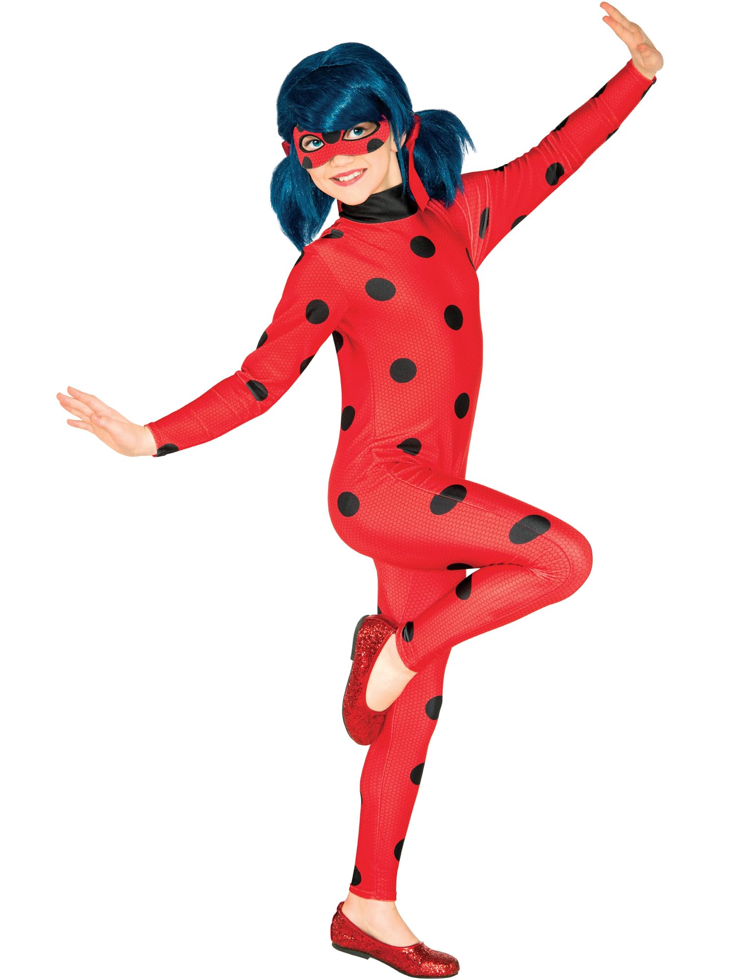 Rubie's Official Miraculous Ladybug Childs Costume and Eye mask, Superhero Fancy Dress