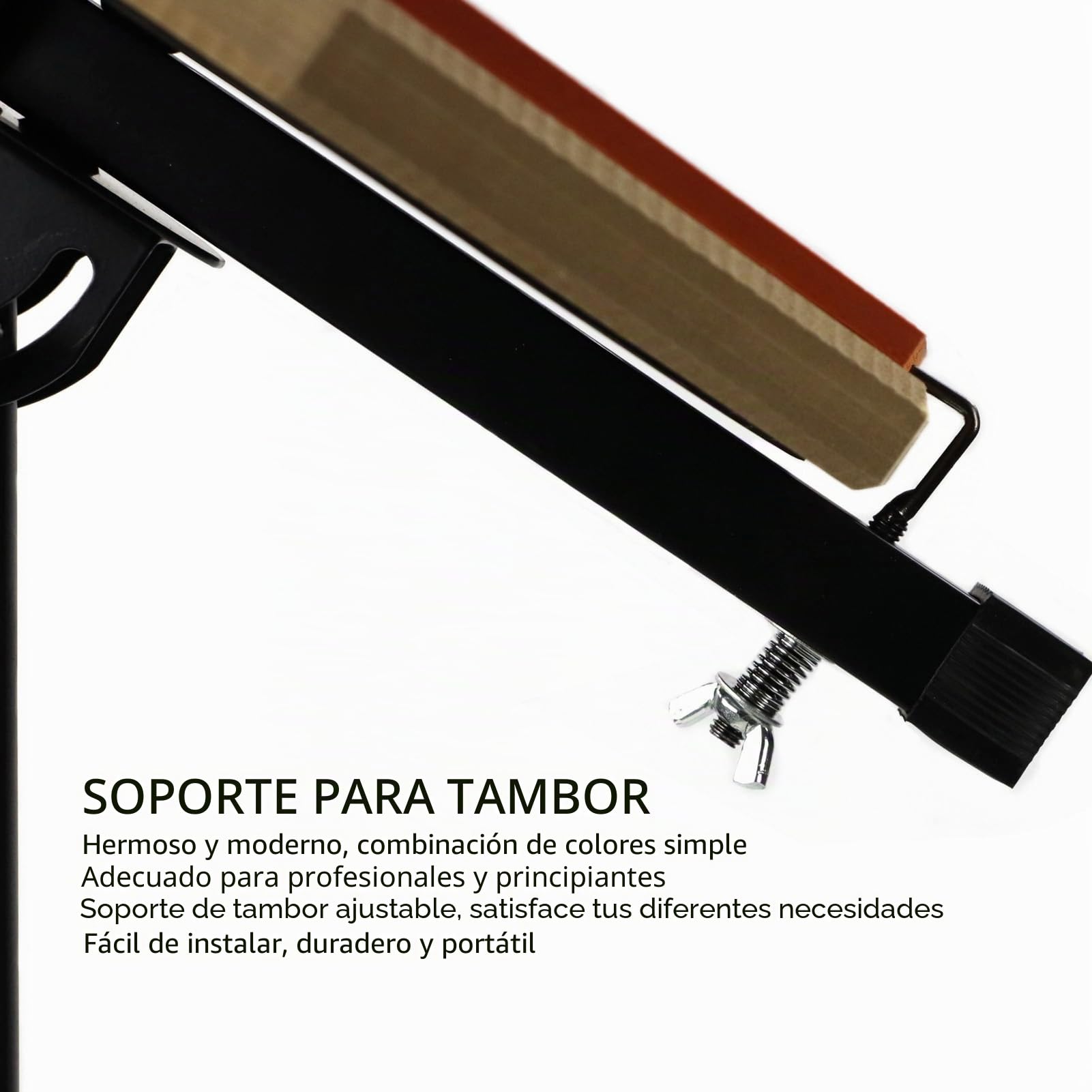 Soporte de Tambor Ajustable, Trípode Estable para Tambores de 11 y 12 Pulgadas con Accesorios Completos