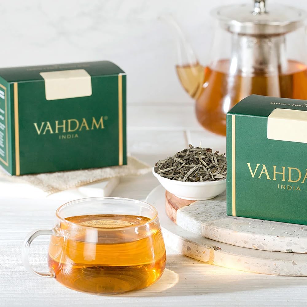VAHDAM, Té Blanco - Imperial Himalayan (50g) Hojas de Té Blancas Imperiales de Himalaya | Hojas blancas de té sueltas | Blanco