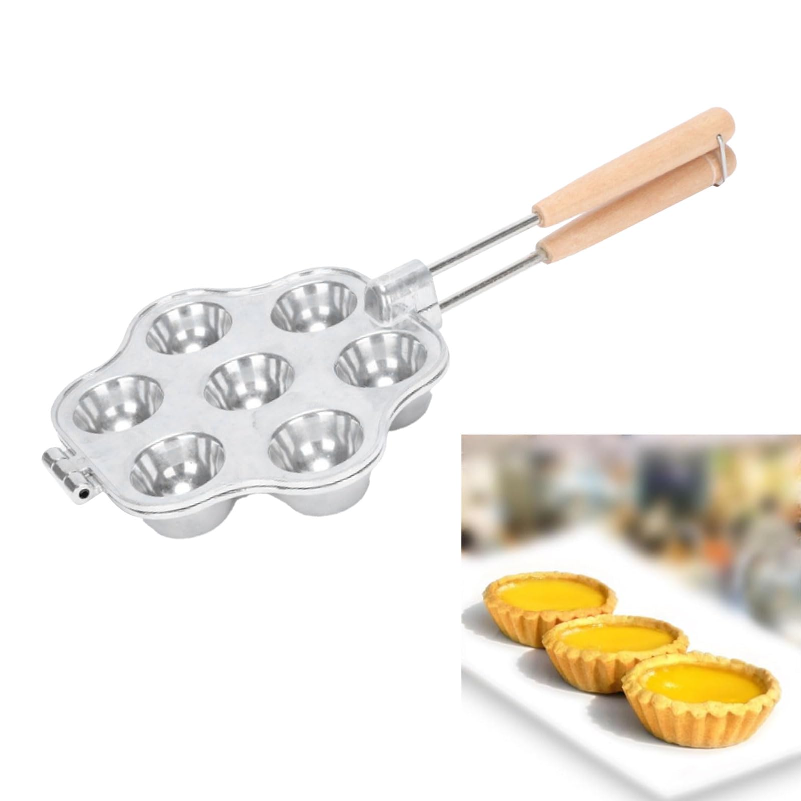 Stampo per Crostata in Metallo Mini Stampo per Torta a 7 Fori per Budino con Materiale Robusto per Panettieri Domestici