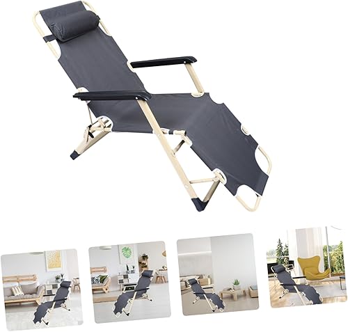 Miniatura 7 de Portable Outdoor Chaise Lounge Chair with Extendable Folding Reclining Design Ergonomic Locking System Breathable Oxford Positions for Beach Patio