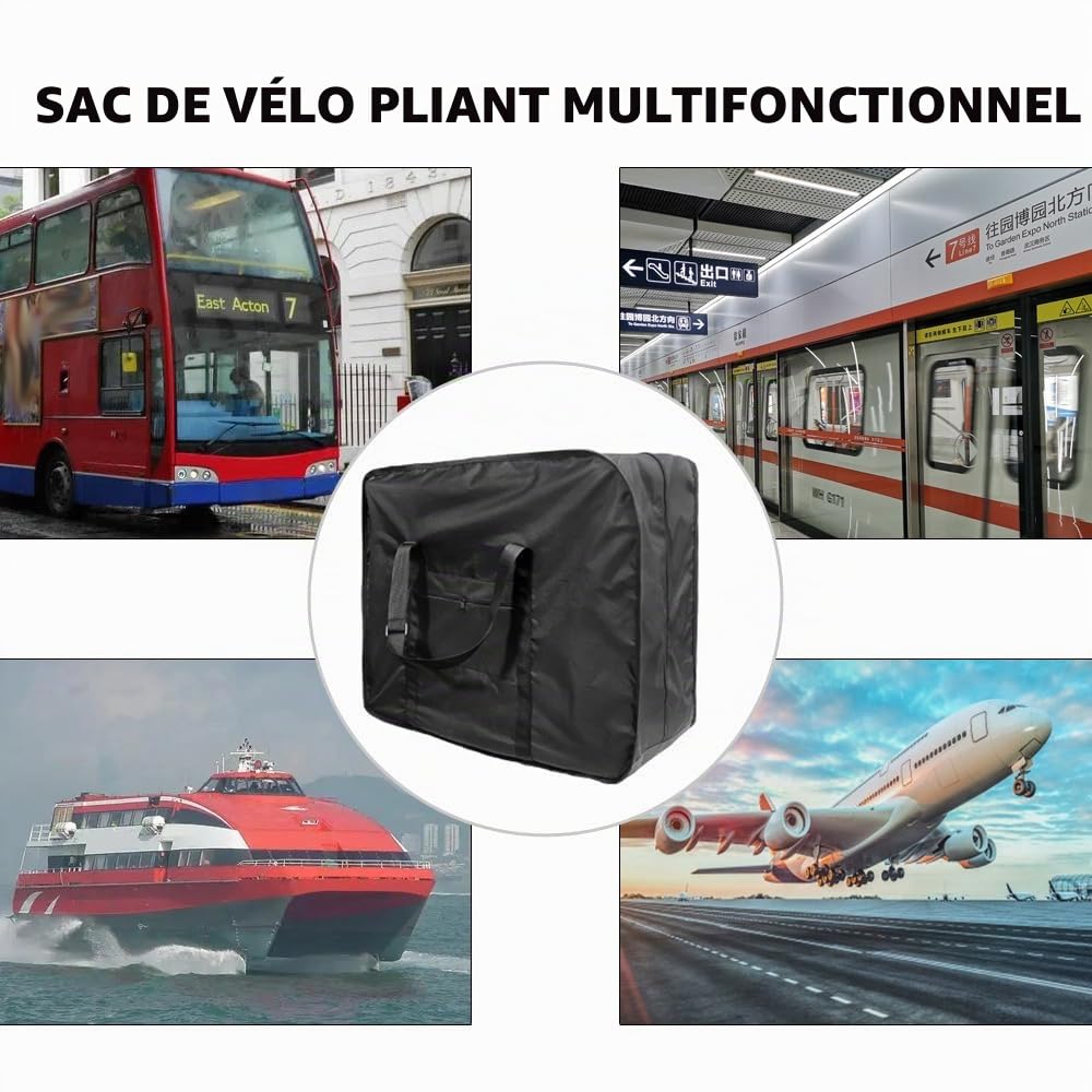 Kavolet Sac de transport pour vélo, sac de voyage étanche, portable, sac de transport de vélo pliable, tissu Oxford, housse de protection pour vélos pliants de 21 à 26 pouces