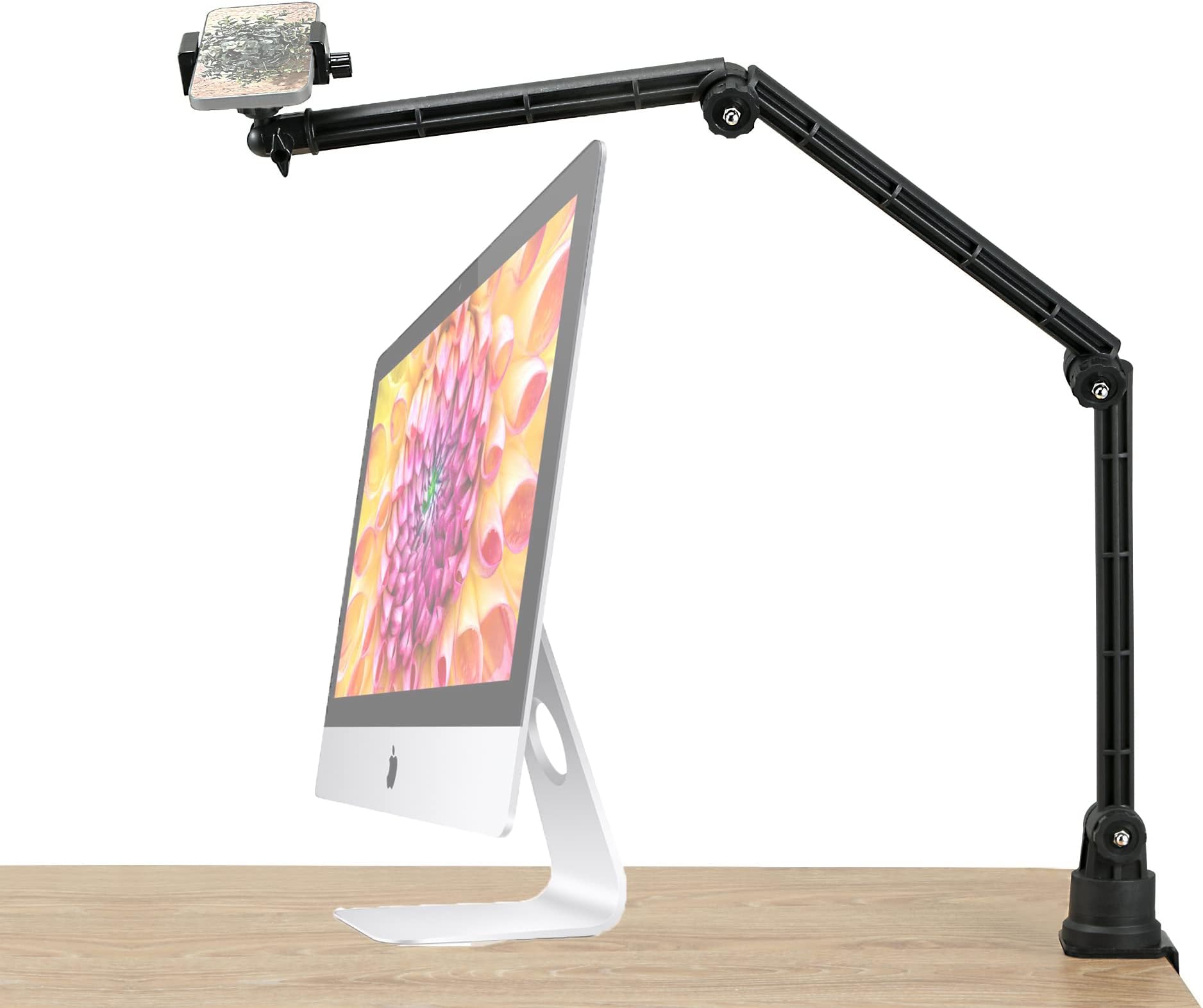 AYIZON Overhead Phone Holder,Tabletop Phone Mount Stand compatible with iPhone 13 12 11 XR and Samsung Smartphone, For Streaming Baking Videos Recording Calligraphy Cooking Online Course