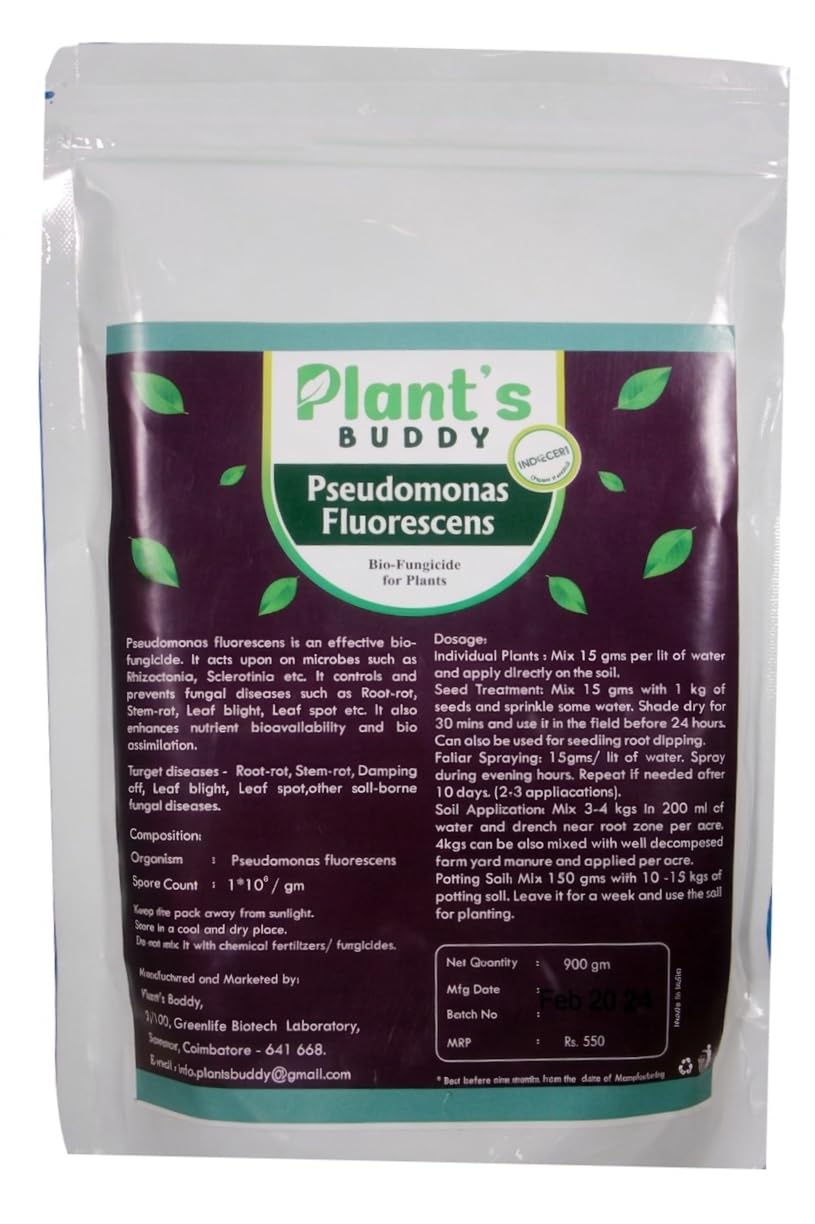 Pseudomonas Fluorescens Powder 900g (1×10⁸ CFU/g) | Organic Bio- Fungicide for Plants Home Garden | Controls Root Rot, Leaf Spot, Mildew, Blight | Bio Fungicide Powder for Plants-image-37