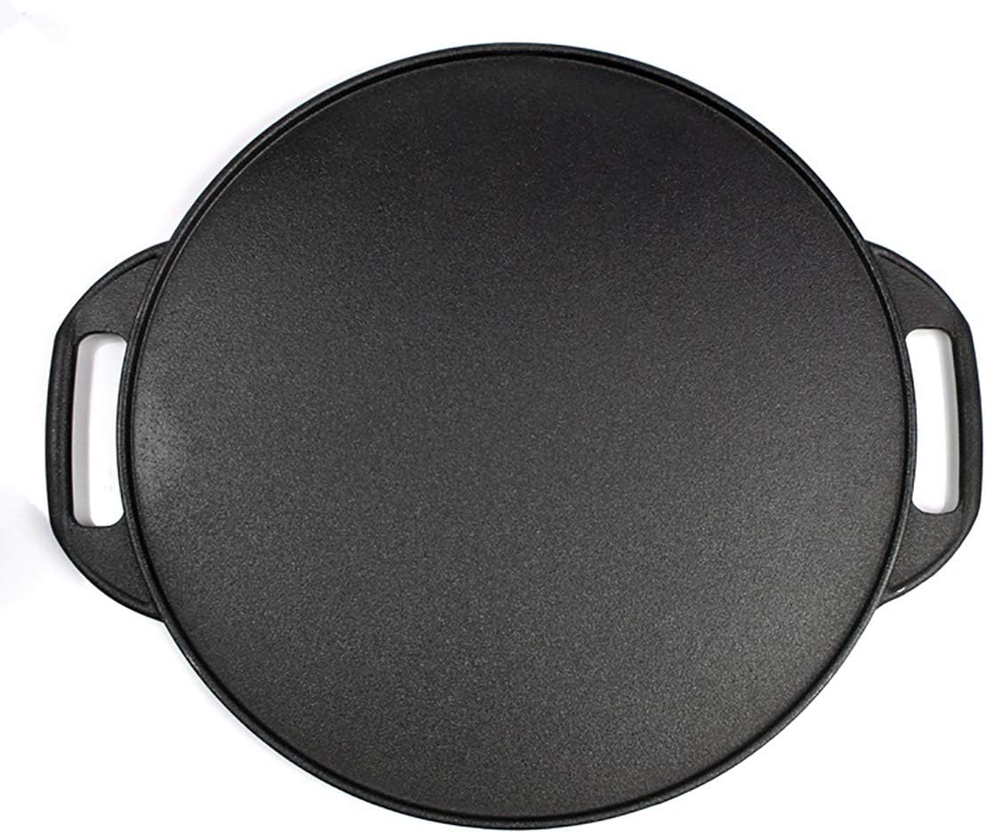 Cast Iron Double-Sided Baking Pan Grid Cast Iron Grill And Griddle Combo. Reversible 41CM Grill/Griddle Pan With Easy-Grip Handles