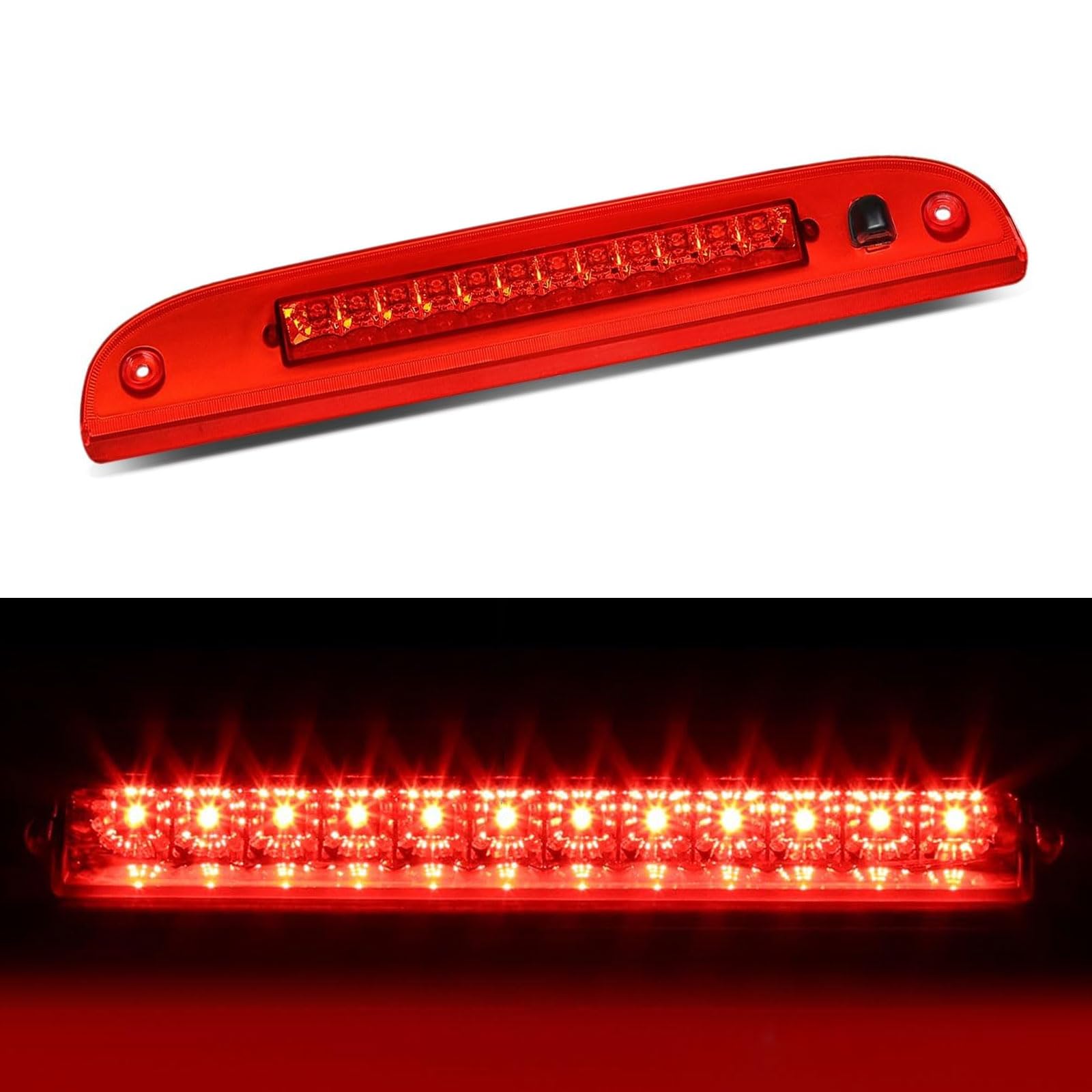 Third 3rd Brake Light LED for 2002-2010 Ford Explorer, 2008-2012 Ford Escape High Mount Rear Brake Lights Assembly, Waterproof Center Cab Lamp Stop Light (RED)