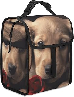 Cute Pet Dog Insulated Lunch Bag Cooler Bag Lunchbox | Portable Lunch Tote Bag for Women Men, Lightweight Large Capacity Reusable Lunch Bag with Handle for Work Picnic Gym Travel