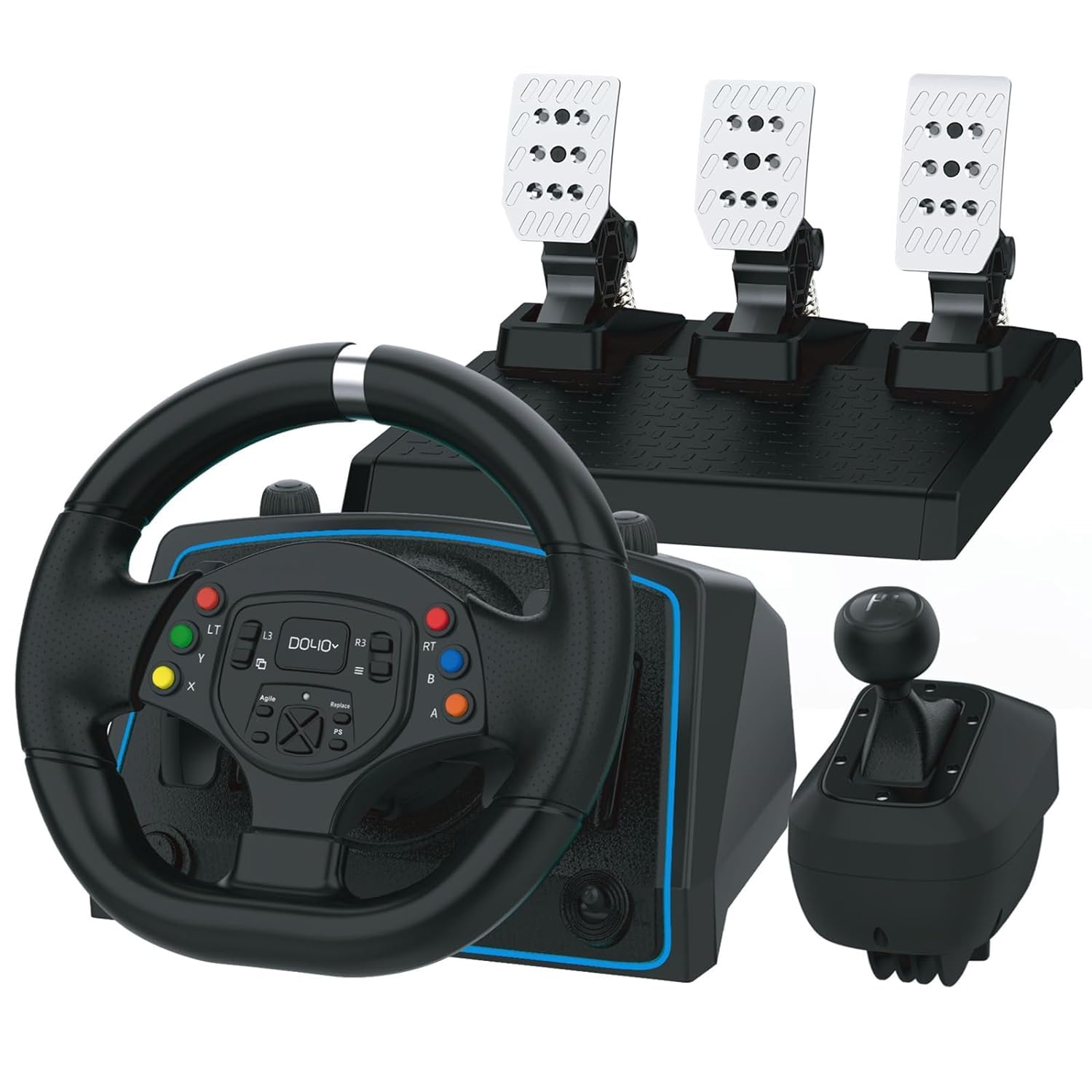 NBCP Xbox One Racing Wheel with Hall Effect Pedals, 900°/ 1080° Rotation Steering Wheel, Dual-Motor Feedback, Compatible with Xbox Series X|S, Xbox One, Switch and PC