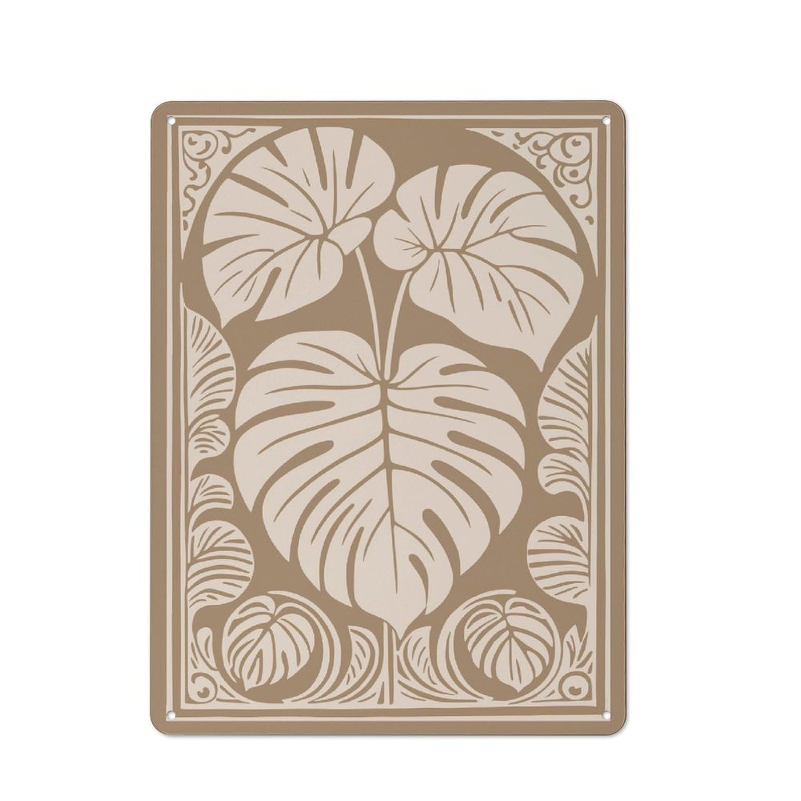 Junmoney Style-4 Vintage Garden Room Metal Sign 40X30cm Featuring Monstera Plant Art Nouveau Illustration, Utility Space Decor For Shed, Garden Room, Porch Or Garage