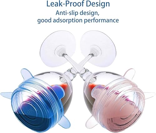 Miniatura 4 de YAZJIWAN Tapas elásticas de silicona, duraderas y ecológicas, tapas elásticas reutilizables, resistentes al calor, varios tamaños para tazón (azul +