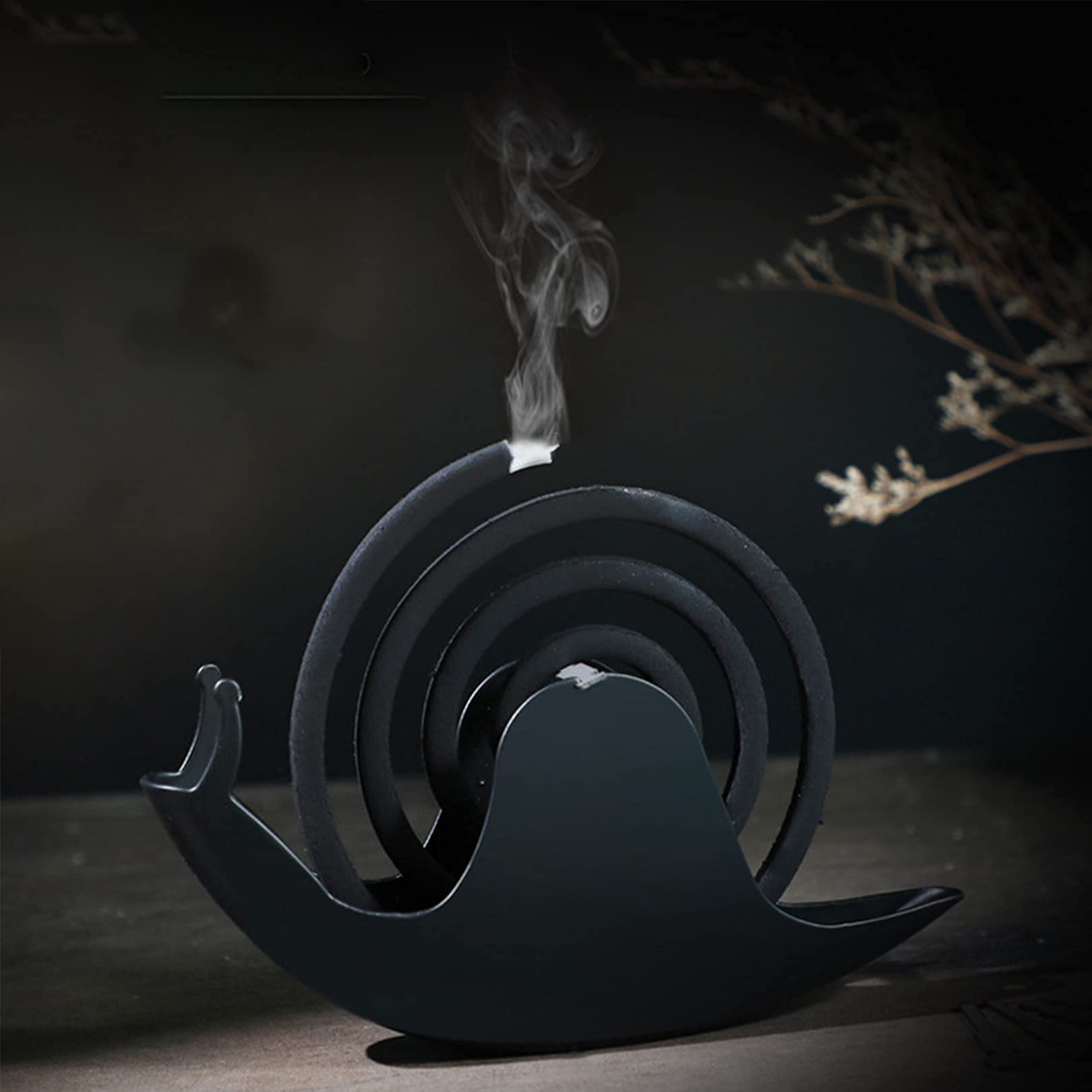 Porte-spirale Anti-moustiques En Métal Design Escargot - Pour Intérieur/extérieur, 4,5x14,5x18 Cm - Lot De 2 Noir