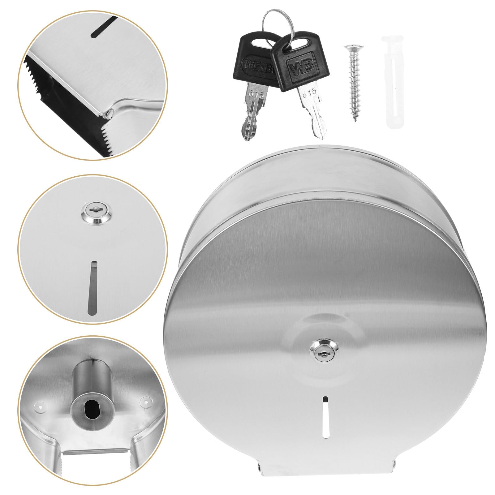 Kisangel Portarrollos Moderno y Minimalista de Acero Inoxidable de Papel Higiénico Resistente Capacidad Fuerte para Baño Doméstico y Hotel