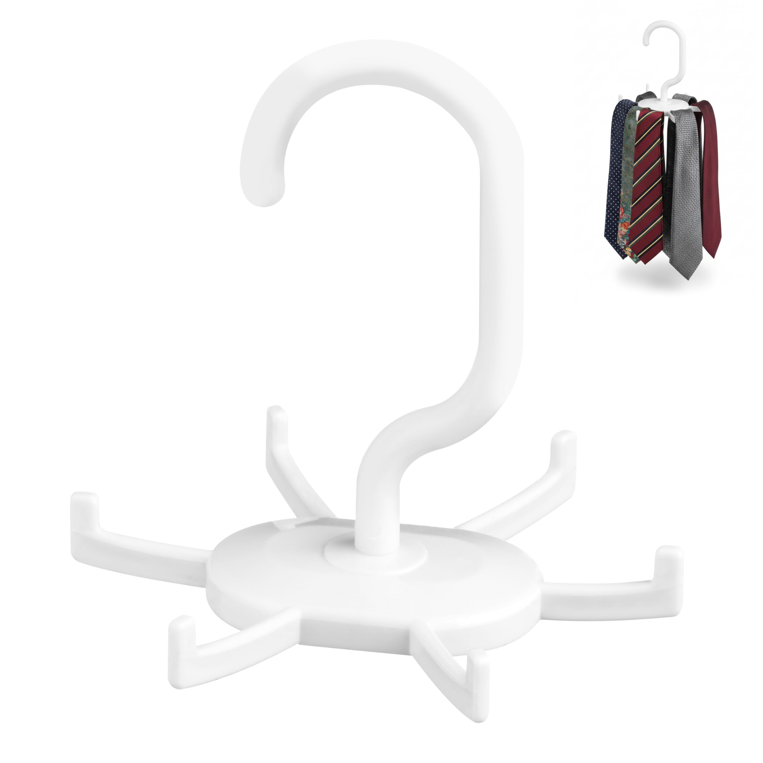 Essentials By Premier Chic 6 Hooks Belt Organiser Hanger - White