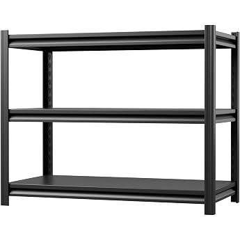 SUPEER Heavy Duty Metal Shelving Unit 100 x 80 x 50 cm with 3 Adjustable Metal Shelves Storage rack for basement and workshop load capacity up to 600 kg black