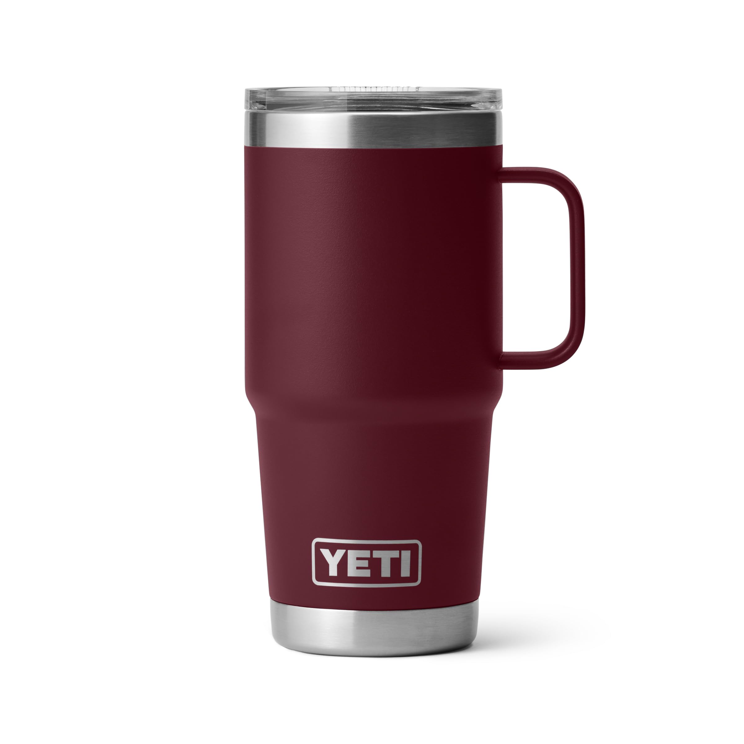 YETI Rambler 20 oz Travel Mug, Stainless Steel, Vacuum Insulated with Stronghold Lid Wild Vine Red