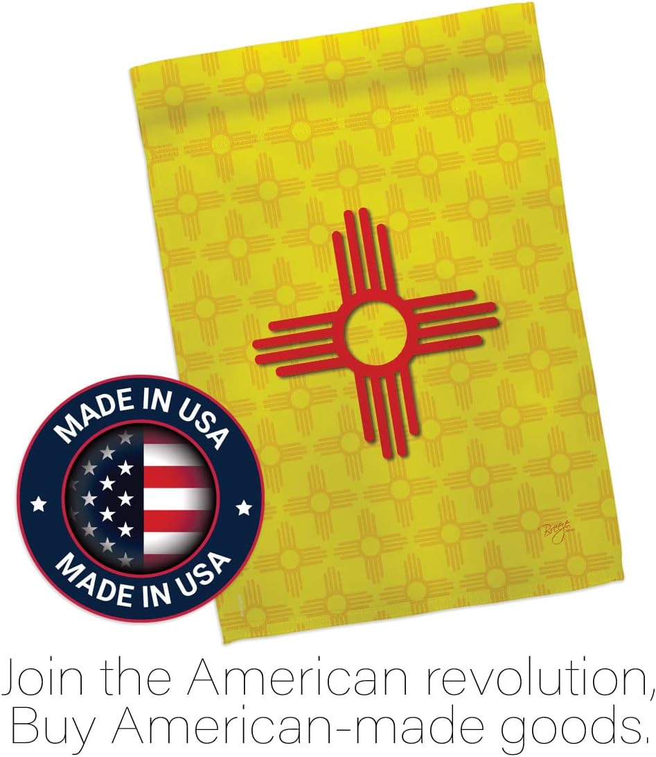Breeze Decor H108073 New Mexico Americana States Double Side Decorative House Flag, 28" x 40", Multicolor