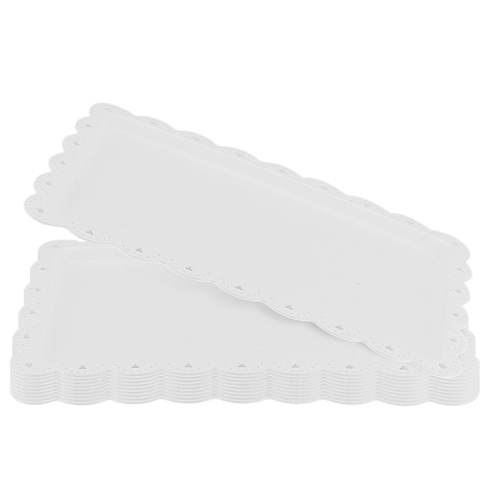 MAHIONG 10 Pack Plastic Serving Tray, White Food Tray for Party, Reusable Serving Platter Dishes for Snack, Fruit, Cake, Appetiser and Dessert, 36.5 x 23.5cm