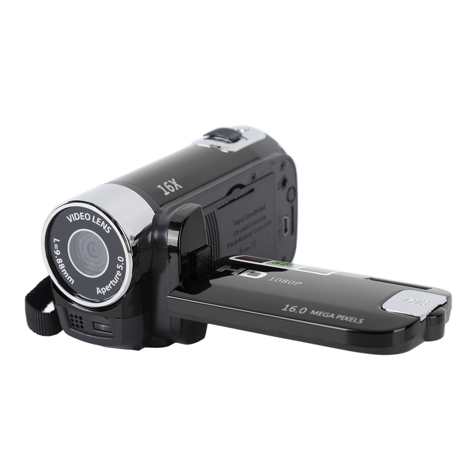 Ausla Caméscope Ultra HD 4K 48MP, Caméra de Vlogging avec Écran TFT Rotatif 2,7 Pouces, Zoom Numérique, Lumière de Remplissage, Noir et Rouge