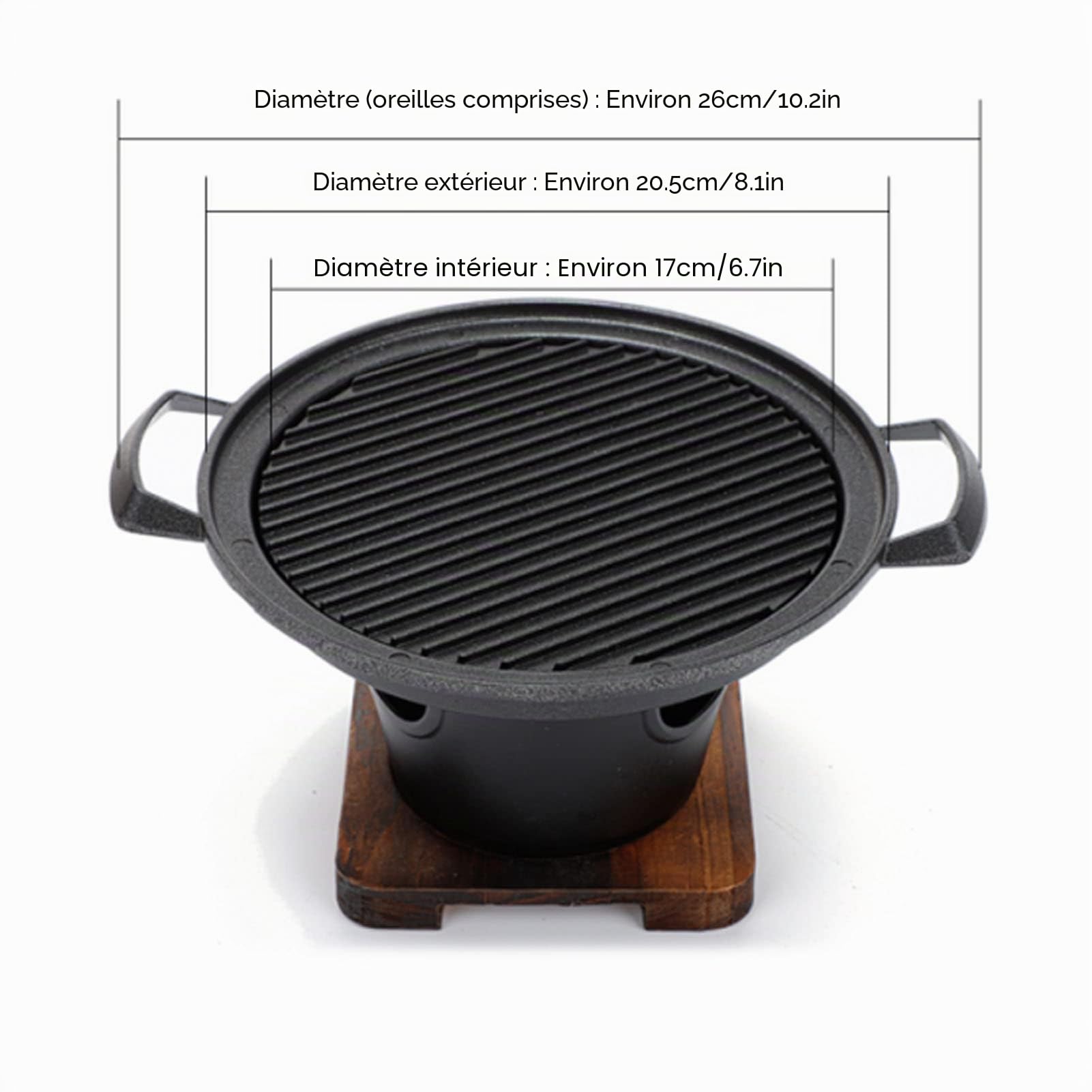 Grill de table portable barbecue sans fumée Grill à charbon pour une personne, barbecue intérieur, pique-nique extérieur