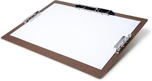 Vista 4 de Tablero duro/portapapeles de 17 x 11 pulgadas con clip de palanca de 8 pulgadas y 2 clips de 4 pulgadas, color marrón