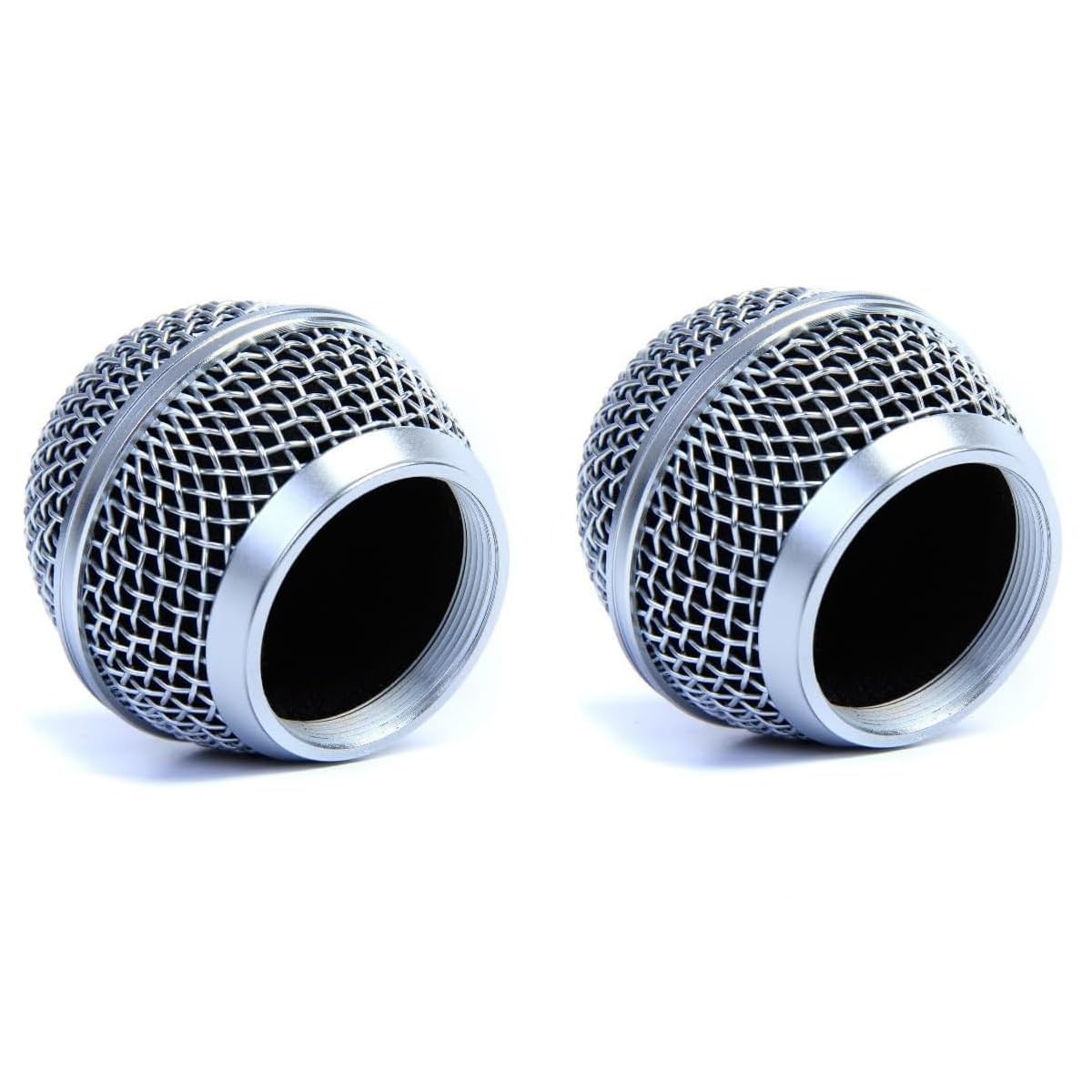 Generic Replacement RK143G SM58 Replacement Grille for Shure BLX288/SM58 Wireless Dual Vocal System Handheld Transmitter with Inner Windscreen, Silver Color, 2 Pack