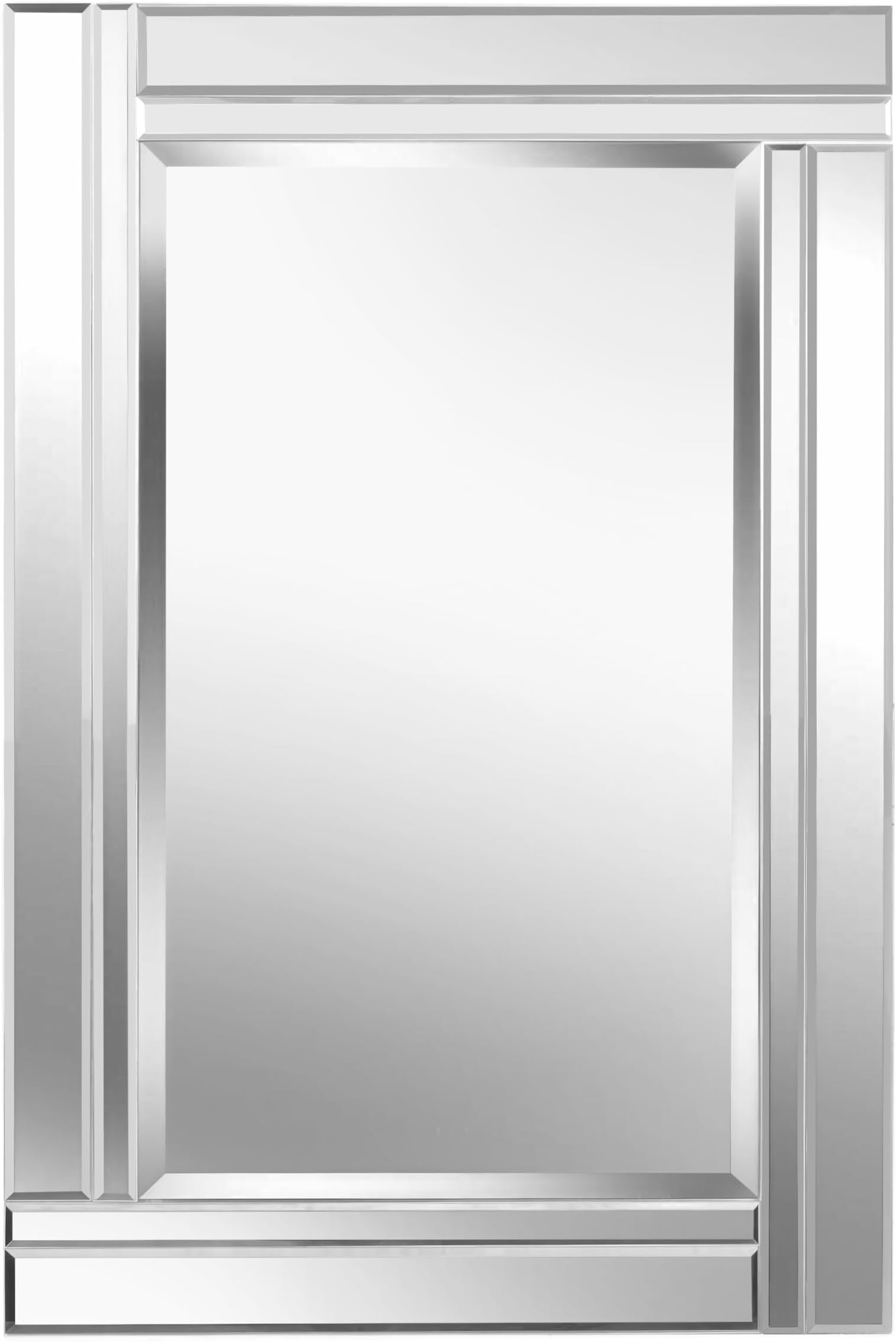 60426 Still Mirror with Beveled Smoke and Plain Mirror Frame with Smoked Mirror Finish, Modern Style, 36" Height, 24" Width, 1" Depth, Medium