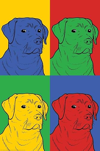 Labrador Retriever Pop Art - Póster de perro para pared, divertido arte de pared de perro, decoración de pared de perro, póster de perro para