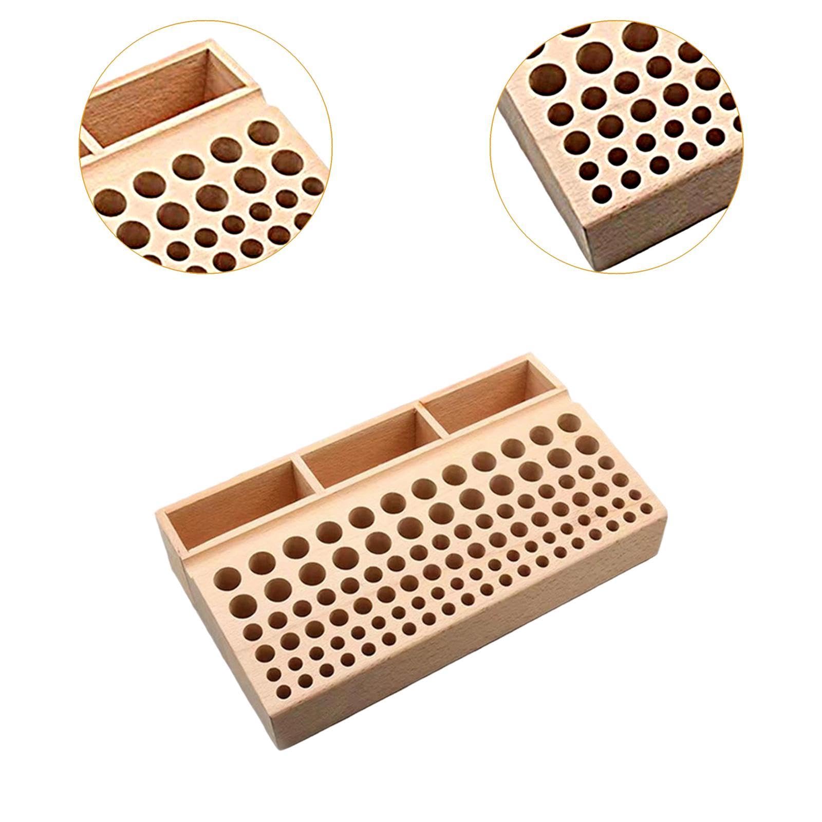 Harilla Organiseur d'outils en bois et cuir avec structure à fentes, idéal pour un usage professionnel à domicile. Support de rangement pour outils de, 98 Trous