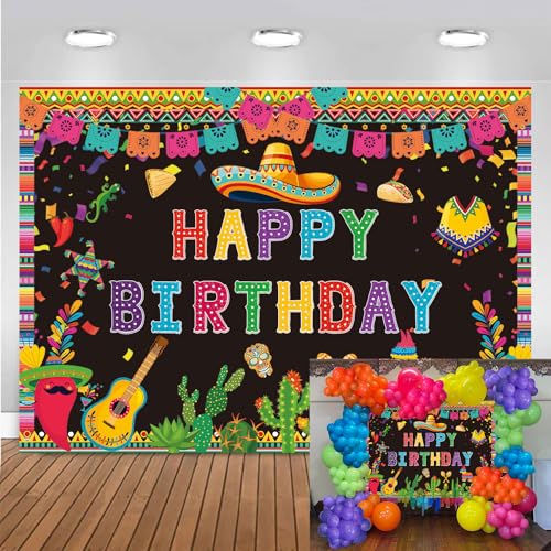 Toile de fond mexicaine géante pour habiller un grand mur vide lors d'un anniversaire coloré
