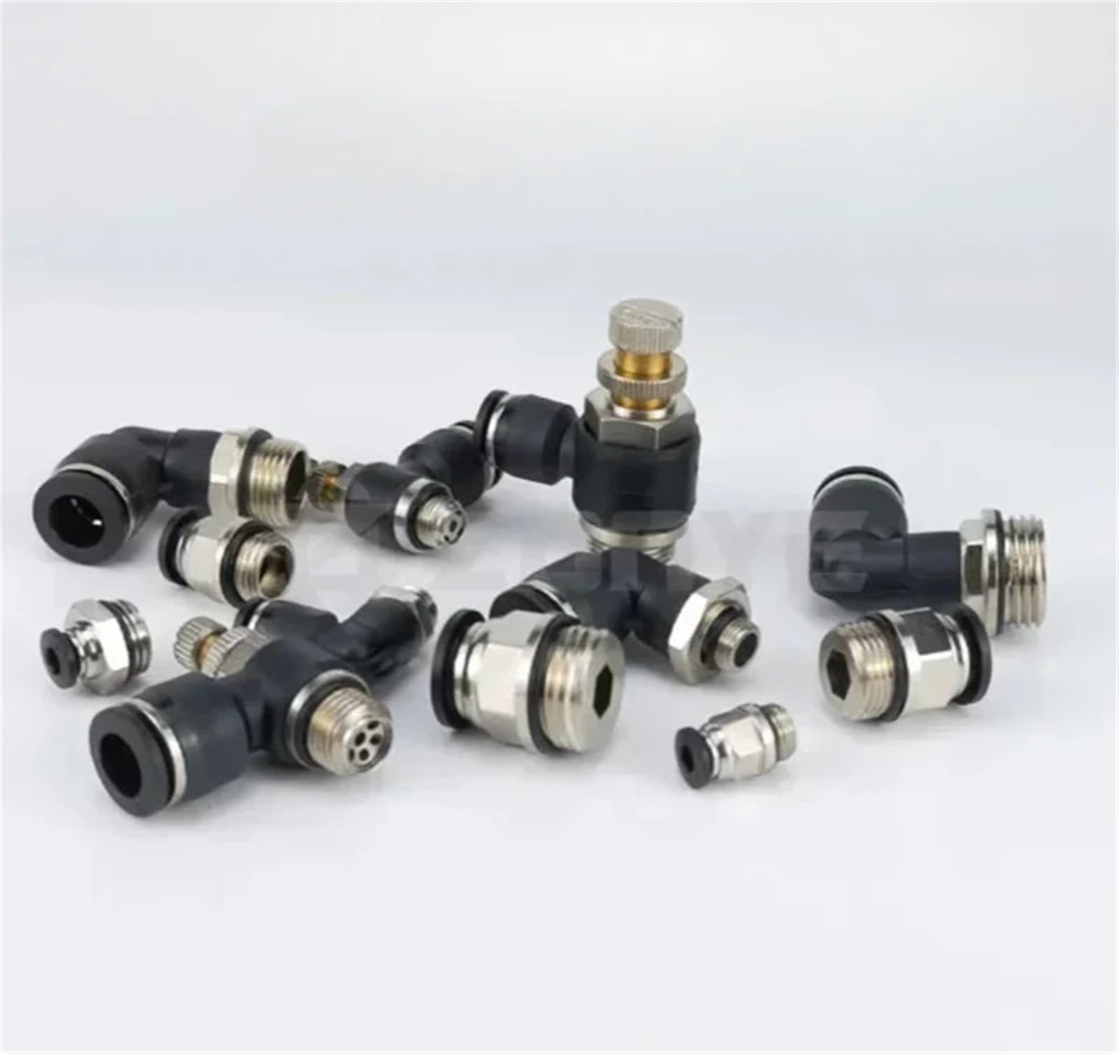 Conexión a presión for conectar SL de 8mm-1/2 con válvula de estrangulación neumática BSPP