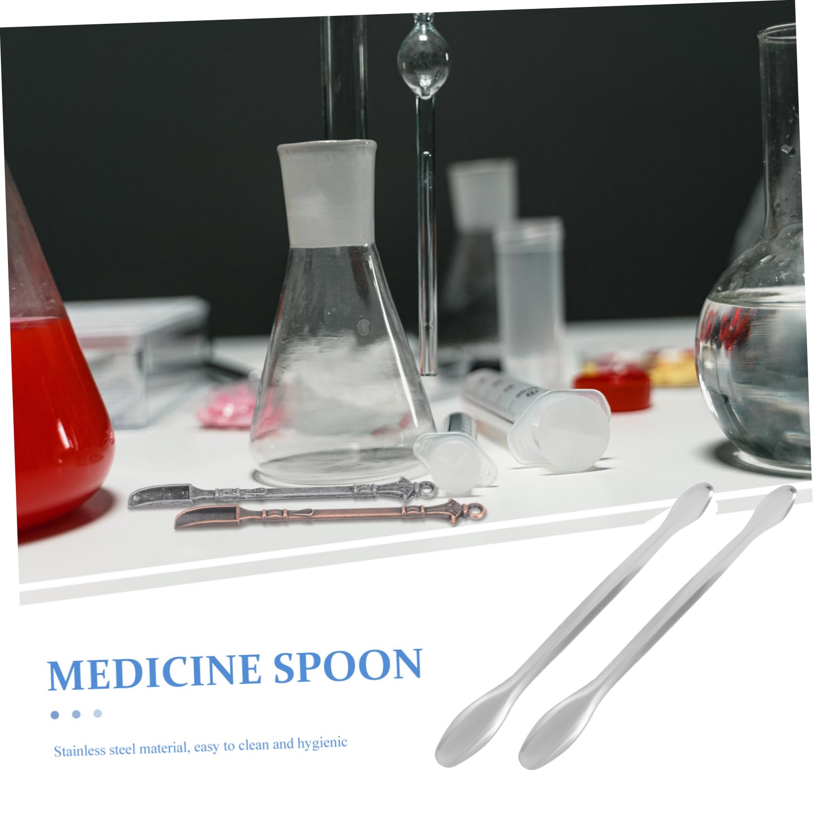 SOLUSTRE 10PCS Experiment Spoons Double Headed Measuring Scoops for Laboratory Use 16cm Length Ideal for Mixing and Sampling and Versatile Spoons