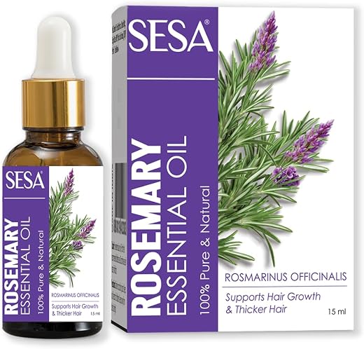 Sesa Rosemary Essential Oil for Hair Growth and Nourishes Skin | 100% Pure, Natural and Premium Spanish Rosemary Oil | Hai...