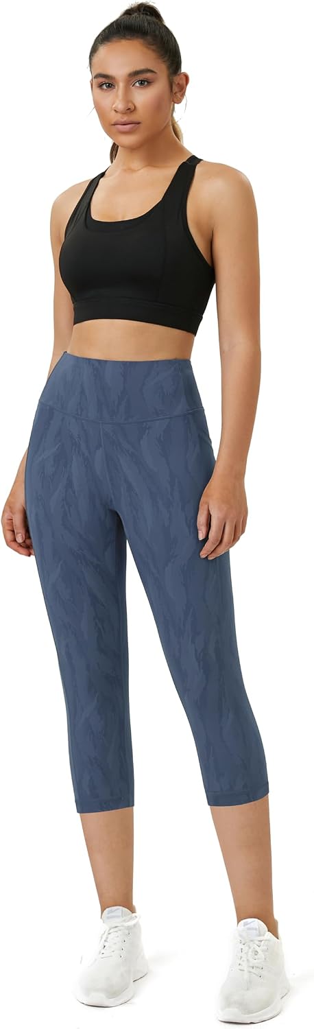 Zinmore Women's Capri Yoga Pants Exercise Running Workout Leggings with Pockets
