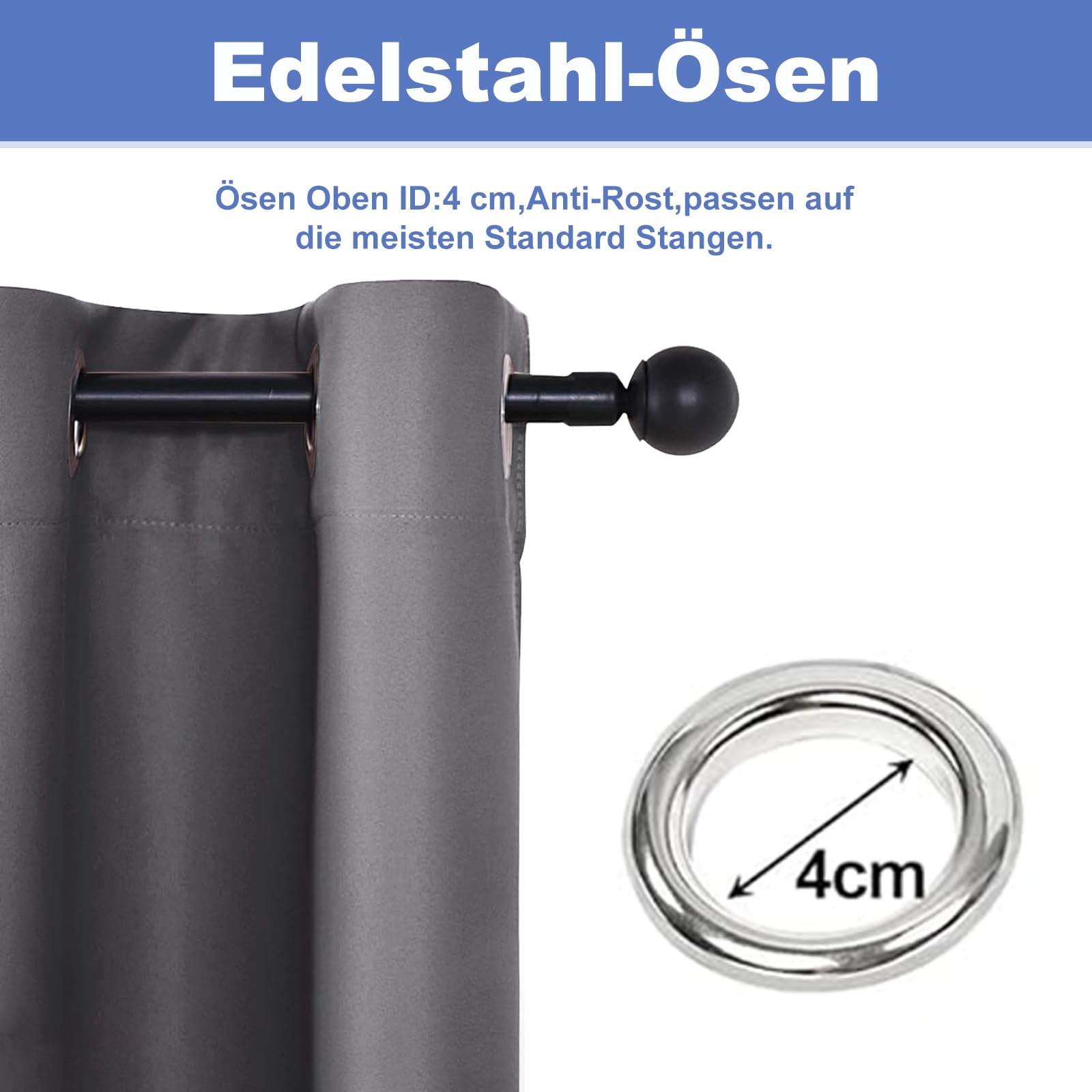 Outdoor Vorhang Wetterfest mit ösen Oben und Unten (Nach Mass), Wasserdicht Wetterfest Vorhang Sonnenschutz Sichtschutz Gardine für Außen Terrasse Balkon Vorhalle, 1 Stück 90X200cm Dunkelgrau