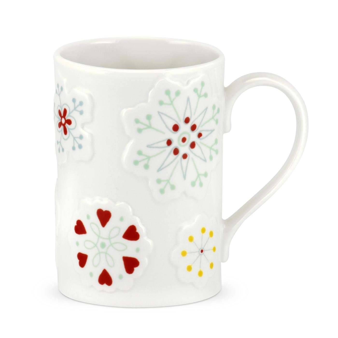 Portmeirion Red Christmas Wish - Embossed Mugs Set Of 4