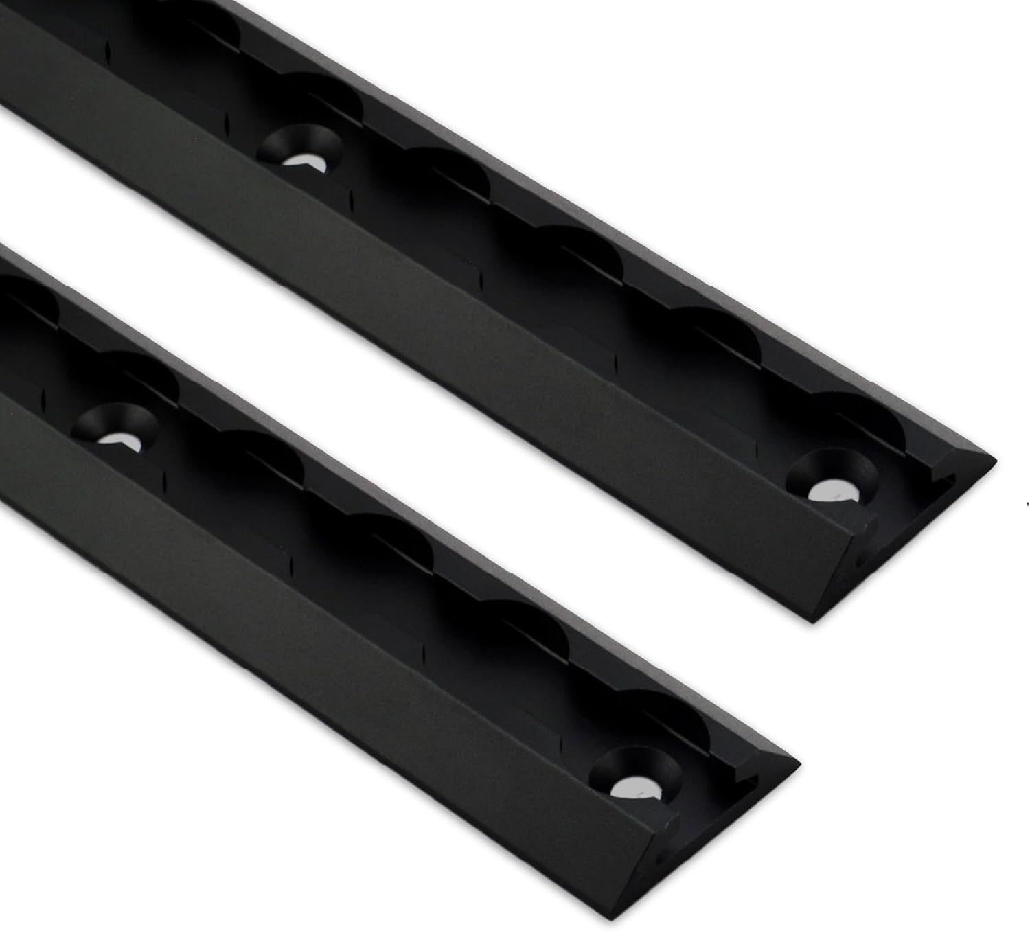 VanEssential 24" Venture Track T-6 Aluminium L-Track Black Anodized (Floor Angled Profile) - 2 Pack