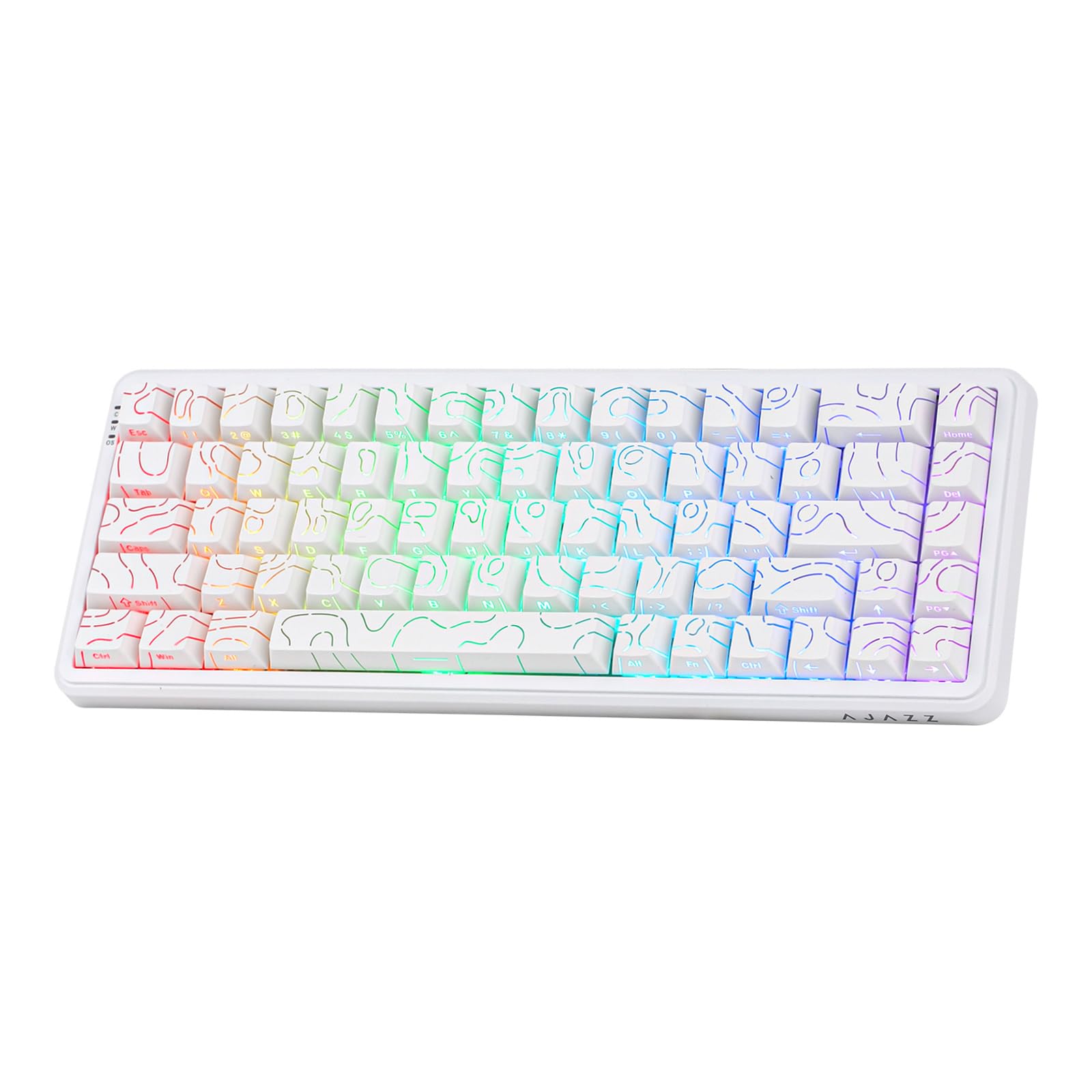 MechLands AK680 MAX Wired Gaming Keyboard with Hall Effect Switch, Rapid Trigger Magnetic Keyboard with 8K Polling Rate, Top Structure, RGB Backlight (White Contour Line)