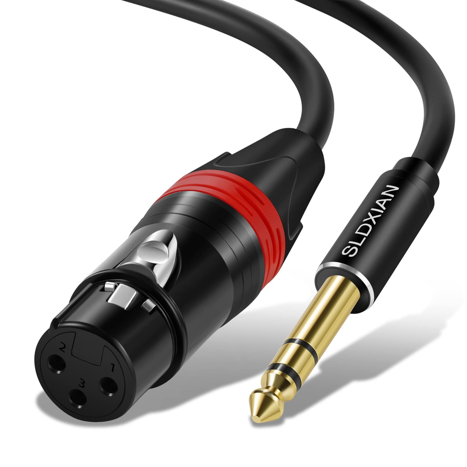 Câble Audio Jack 6,35 Mm Mâle Vers XLR Femelle - 1 M - Pour Micro, Guitare, Ampli, Haut-parleur - Blindé, Durable, Anti-interférences