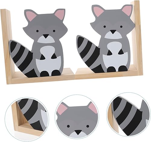 Miniatura 2 de VOSAREA 1 par de sujetalibros de madera antideslizante sujetalibros expositores para libros de resina para el hogar, tapas de libros de cuentos de