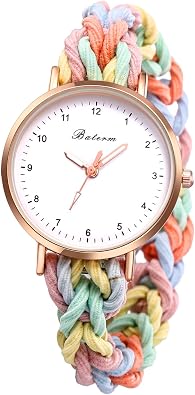 Avaner Womens Elastic Braided Watches Stretchy Strap Multicolored Bracelet Quartz Wrist Watches for Women Ladies