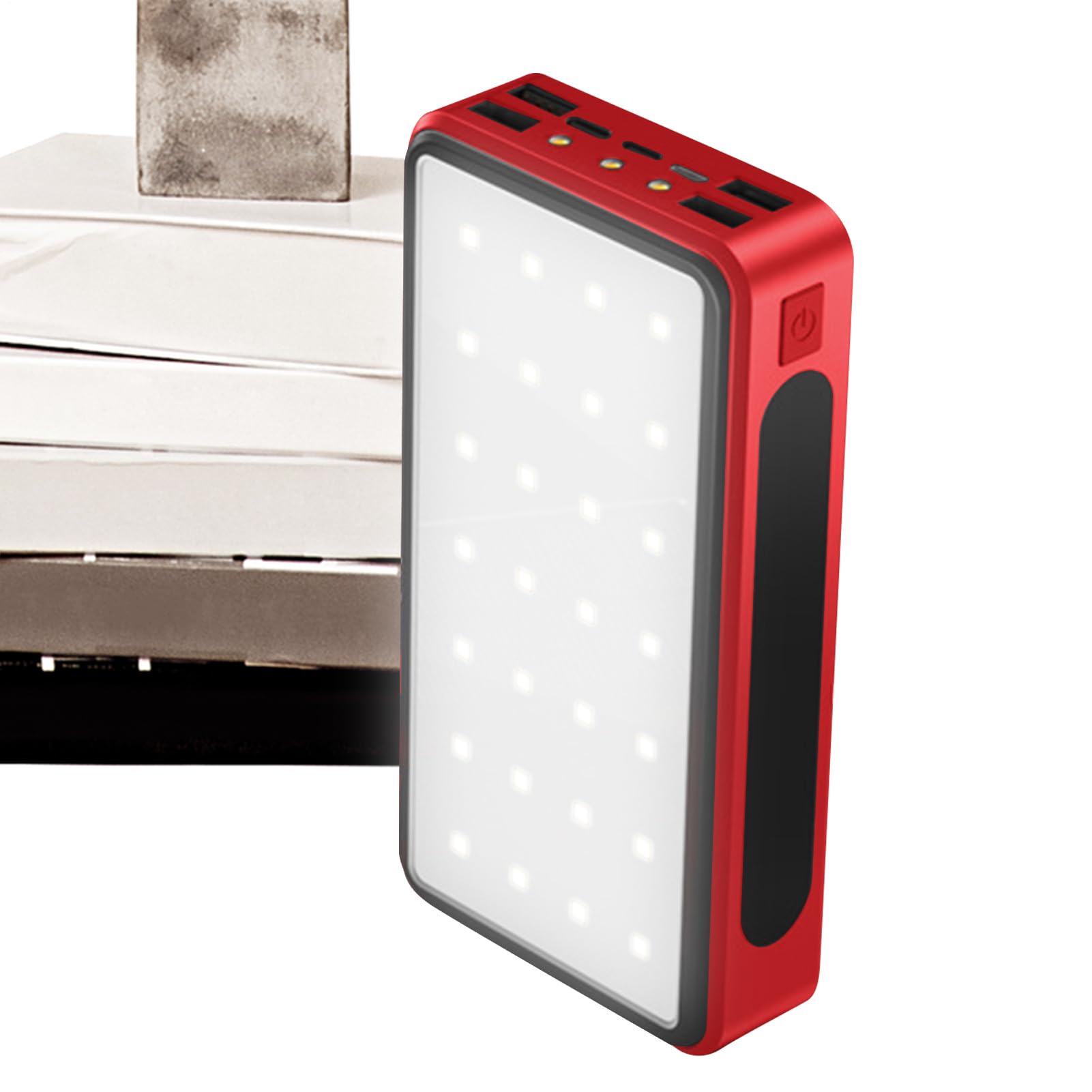 Caricabatterie Solare Cellulare Luce LED Impermeabile 20000 mAh | Caricatore Solare Portatile Power Bank Supporta 4 Dispositivi Elettronici per Campeggio Viaggio Escursionismo Uomini Donne