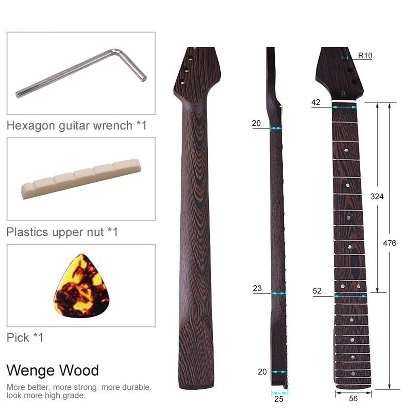 Professionale Manico Della Chitarra Chitarra Elettrica A 6 Corde In Legno Di Wengé Per Mancini Manico A 22 Tasti