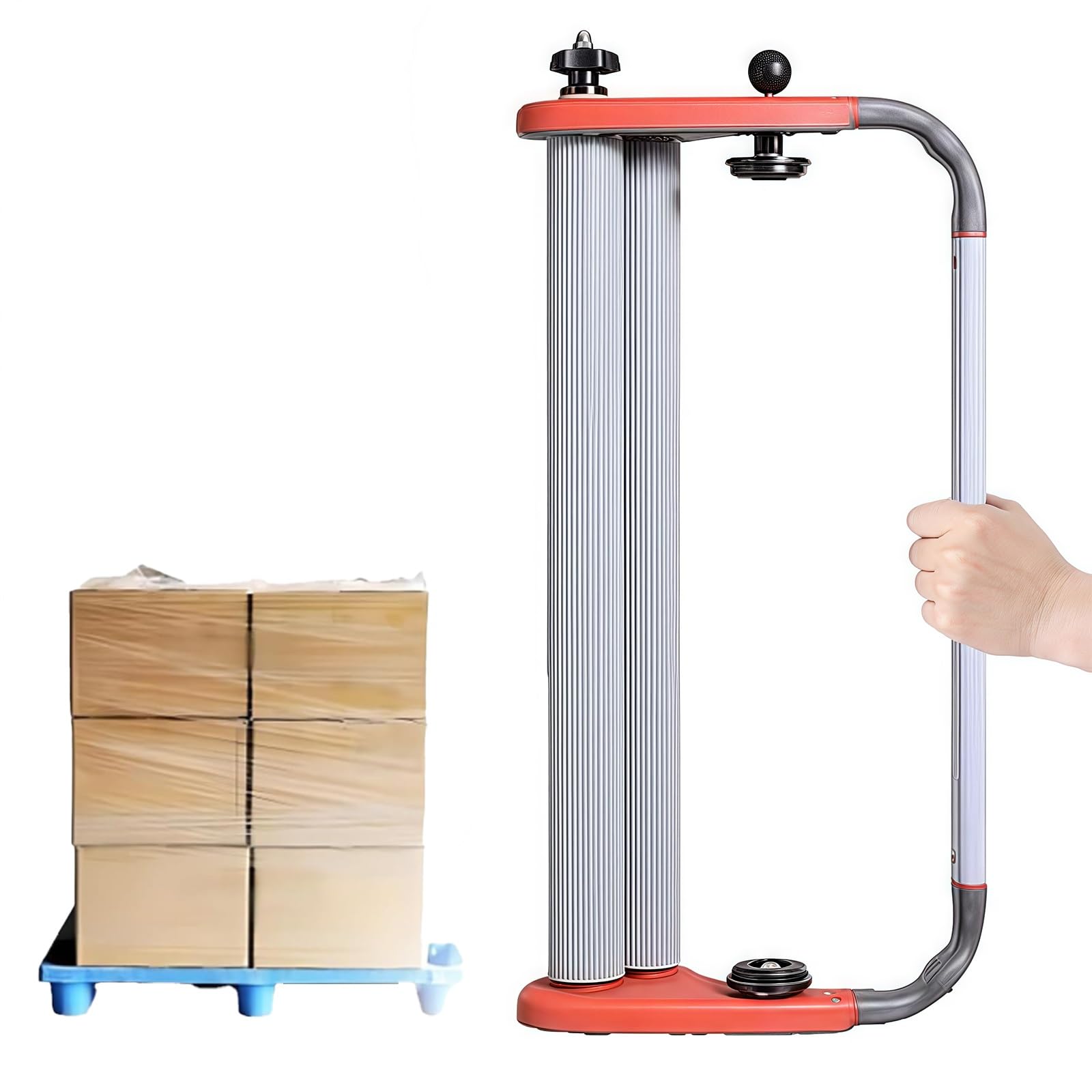 Tragbare Stretchfolien-Verpackungsmaschine - Tragbares Verpackungswerkzeug mit einstellbarer Spannung für kleine Verpackungen und Logistik - Kompatibel mit Folien bis zu 50 cm Breite