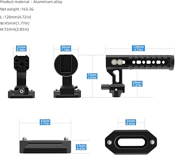 Amazon | Selens トップハンドル カメラ ハンドルキット 1/4と3/8ネジ