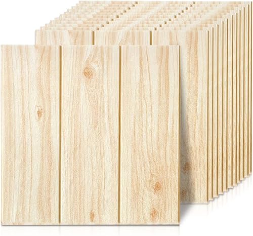Yodely - Paneles de pared de rayas de madera 3D para despegar y pegar papel tapiz 3D líneas paralelas de grano de madera autoadhesivo impermeable