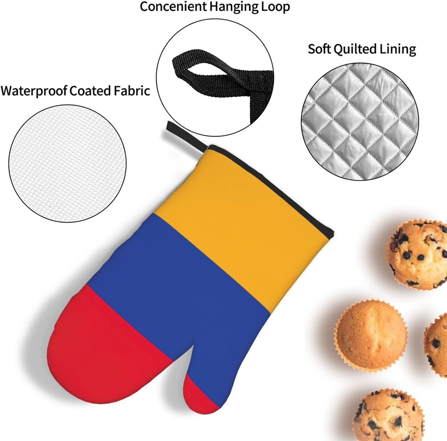 Flag of Armenia Print Heat Resistant Microwave Gloves, Used for Baking, Cooking, and Fashion Kitchen Essentials