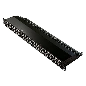 Vertical Cable Cat6A 48 Port Shielded Krone Type 19" Horizontal Rackmount 1U Patch Panel